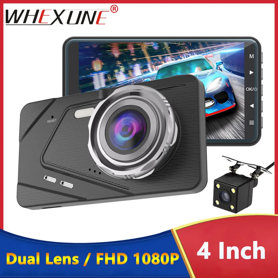 Видеорегистратор WHEXUEN 4 0 дюйма два объектива FHD 1080P | Автомобили и мотоциклы