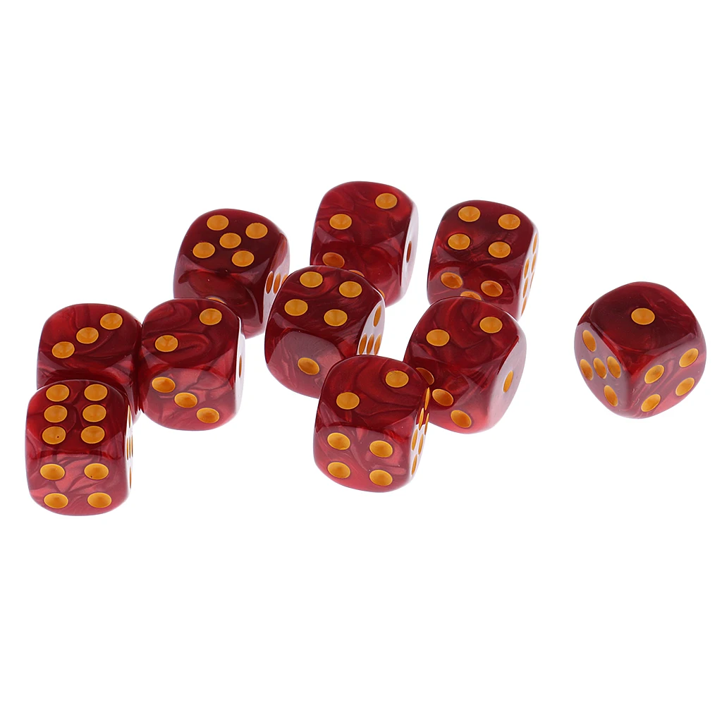 10 Pieces Plastic 6-sided Digital Dice D6 for Party Bar Table Game Accessory Gaming Dice Birthday Parties Board Game