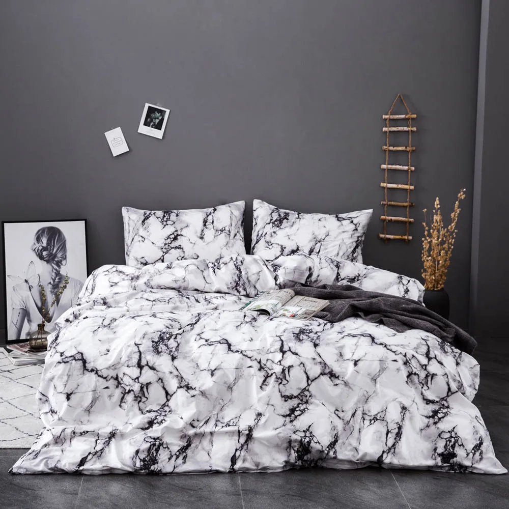 Marble Bedding Set Duvet Cover Twin Queen Quilt Cover Comforter Bedding Sets King - Цвет: Style 1