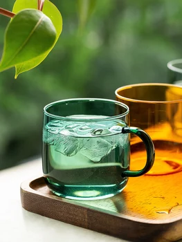 

Nordic ins style creative colored glass cup simple home breakfast coffee milk handle water cup LB62916