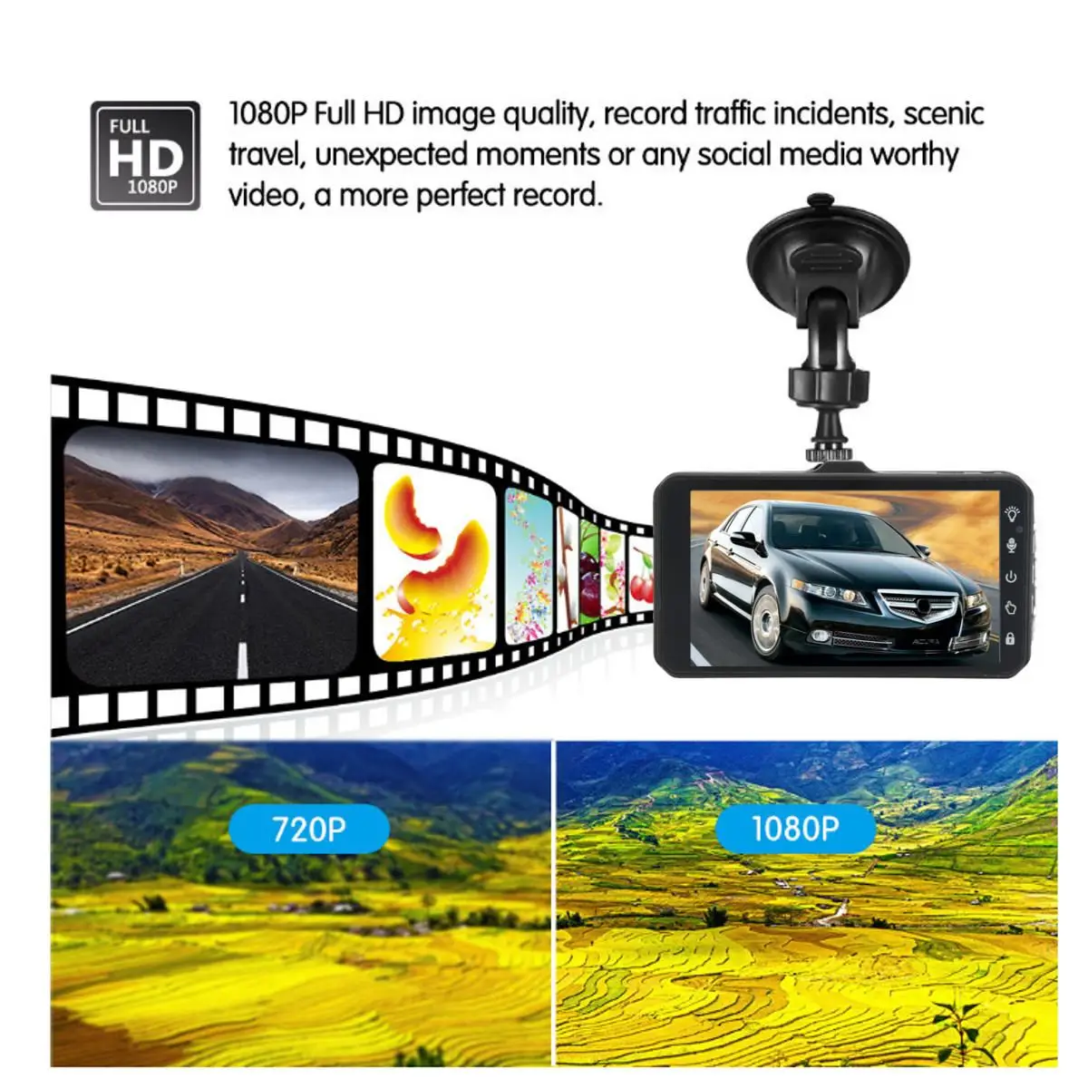 A6T 4 дюйма Двойной объектив Камера HD 1080P 170 градусов Видеорегистраторы для автомобилей Видео тире камера Регистраторы WI-FI 32G-Сенсор автомобиля Камера Регистраторы