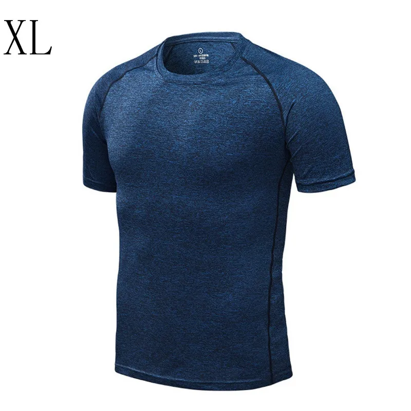 MD-XL Эластичная спортивная рубашка унисекс с короткими рукавами и круглым вырезом, быстросохнущие дышащие спортивные рубашки для бега на открытом воздухе, фитнеса, H65 - Цвет: MD-XL
