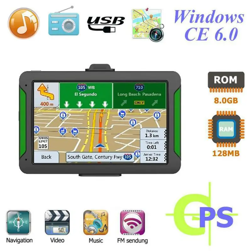 Автомобильная навигационная система GPS Европейский map навигация 7-дюймовый сенсорный экран
