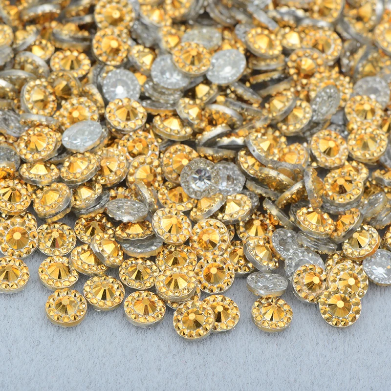 Rhinestone Stickers 4 5 6mm Purple AB Round Flower Flatback Resin Cabochon Gems Nail Art Crystal Stone Non Sewing Strass