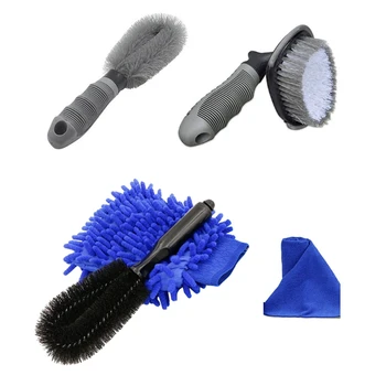 

3x Car Wheel Cleanning Brush,Wheel and Component Brush & 2 Pcs Car Wheel Cleaning Brushes Rim Tire Cleaner