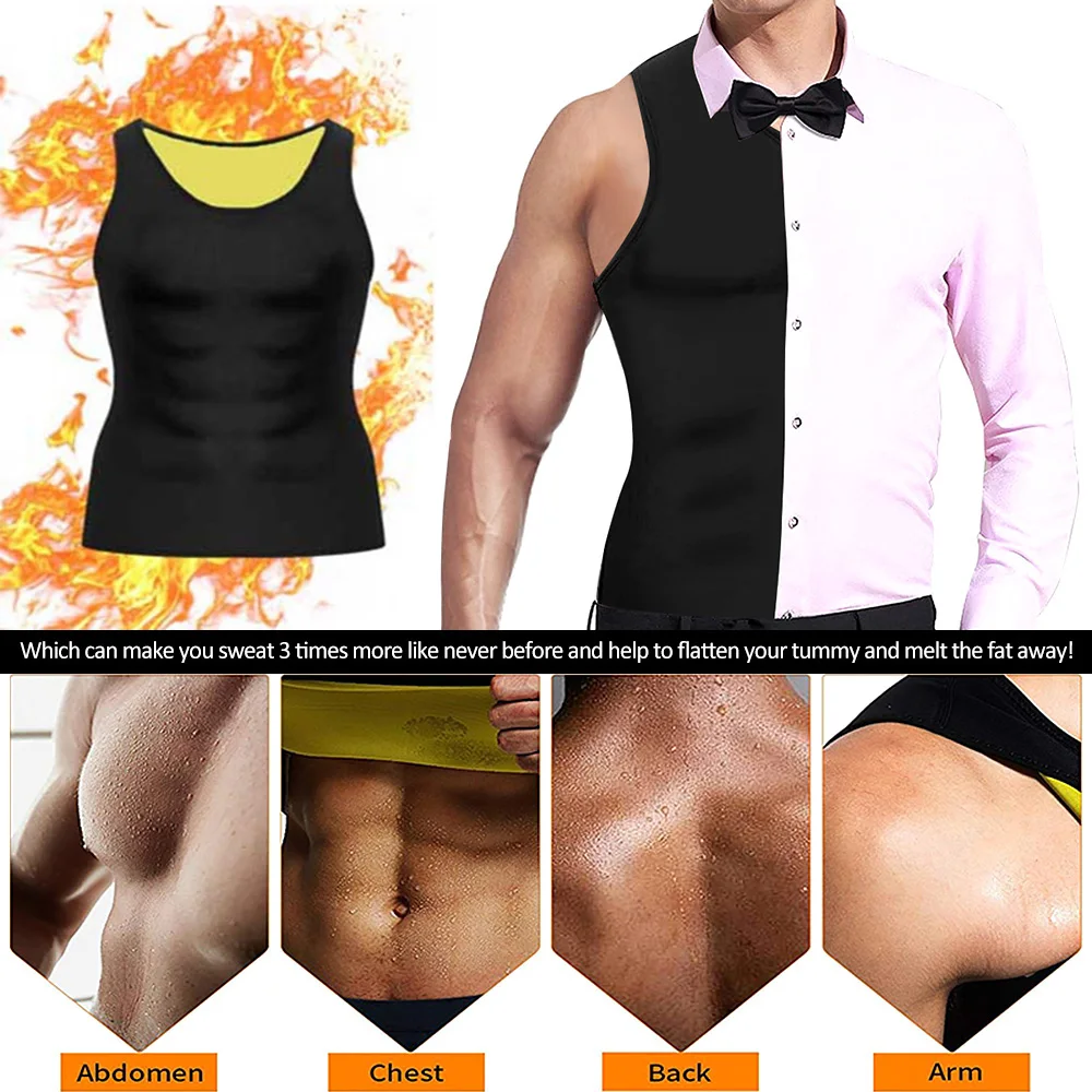 Мужская корректирующая рубашка для тела на молнии непреновый жилет сауны