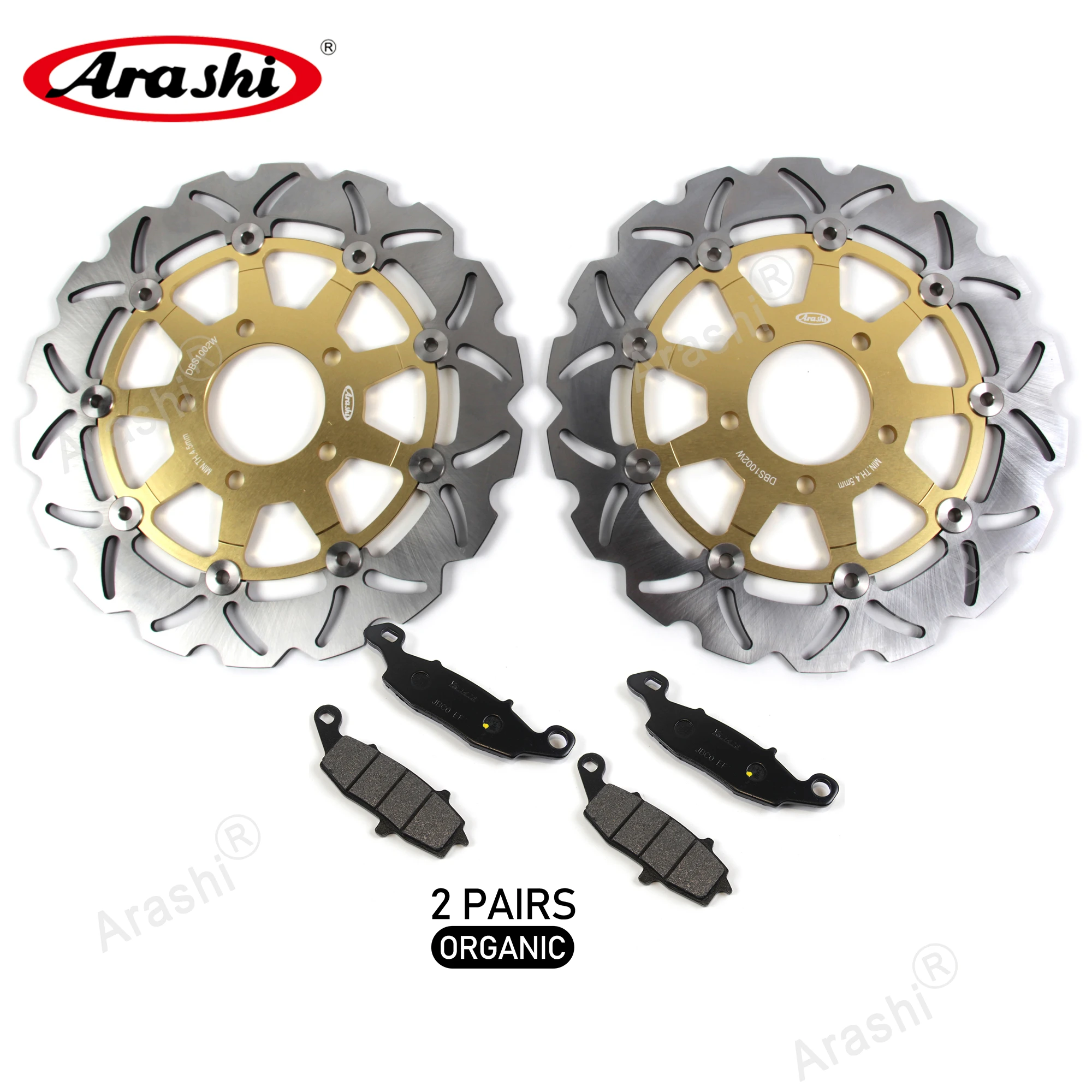 

ARASHI Brake Disc Pads Set For SUZUKI GSX F 600 2004 2005 2006 GSX600 Floating Front Brake Disc CNC Disks Rotors Pads Organic