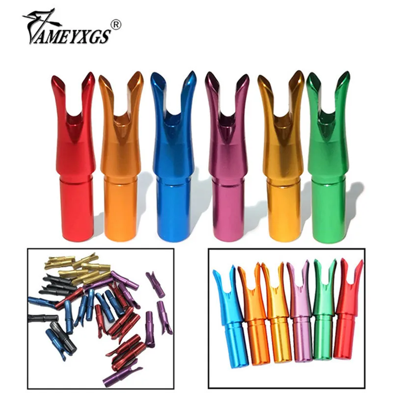 

30pcs Archery Aluminum Alloy Arrow Nock Fit ID 6.2/5.2mm Arrow Shaft Highquality Insert Arrow Tails Hunting Shooting Accessories