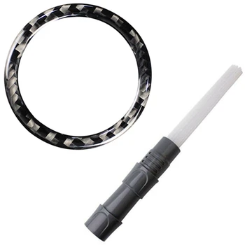 

1pcs Car Engine Start Stop Ignition Key Ring Stickers Carbon Fiber & 1pcs Dust Cleaner Accessory Tiny Suction Tubes