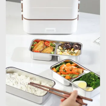 

Double-layer Lunch Box Food Container Portable Electric Heating Insulation EU US Double-layer Lunch Container Storage Box