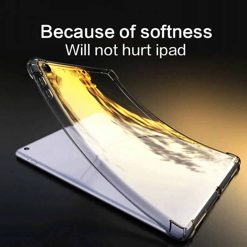 Для Apple iPad 10,2 7th прозрачный чехол Бампер Мягкий ТПУ Прозрачный задний планшет противоударный Прозрачный чехол для iPad 10,2