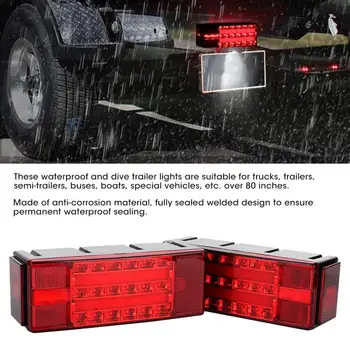 

tail light 2Pcs Waterproof 12V LED Rectangular Submersible Lights Lamp for Trailer Truck license plate light