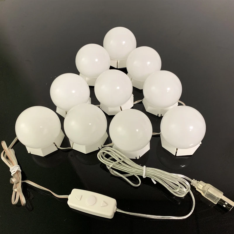 Contraction line макияж зеркало тщеславие Светодиодный лампочки комплект USB Plug inPort косметика освещенные макияж зеркала лампы