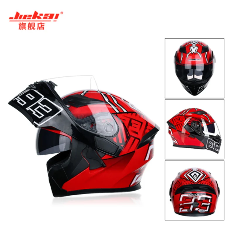 

Modular motorcycle helmet flip full face racing helmet cascos para moto double lens can be equipped with Bluetooth capacete DOT
