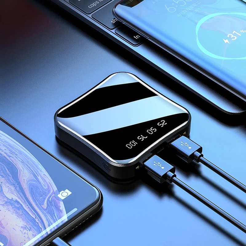 Mini banco de energía de 30000mAh, cargador de batería externo portátil con pantalla LED, 2USB, Banco de energía móvil de alta capacidad para teléfono - Imagen 2