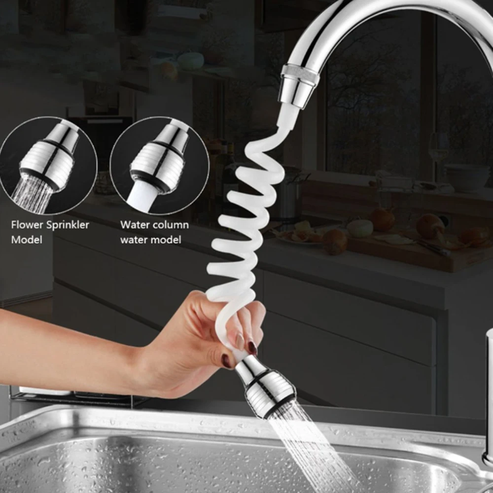 360 Rotatable Bubbler Tap Adapter Faucet Extender Bathroom Kitchen Faucet Long Hose Portable Telescopic Shower Nozzle Sprayer wrench extender tool bar heavy duty extra long wrench extension tool with square hole ultra thin portable torque amplifier tool