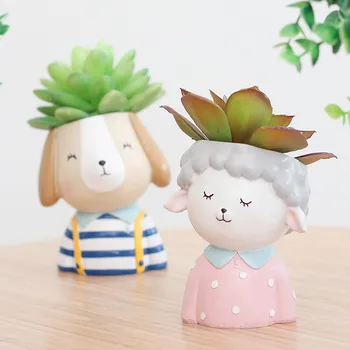 

Garden flower pot Cute Cartoon Animal Container for Home Garden Office Desktop Decoration горшок для цветов drop shipping #L5