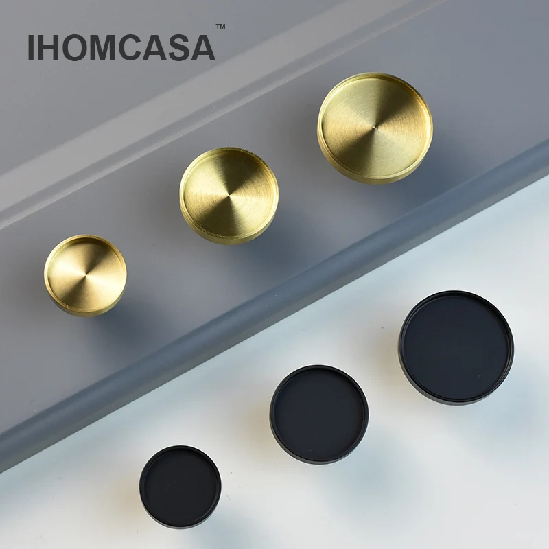 Латунные аксессуары IHOMCASA сделай сам ручки для шкафов Золотая/черная медная