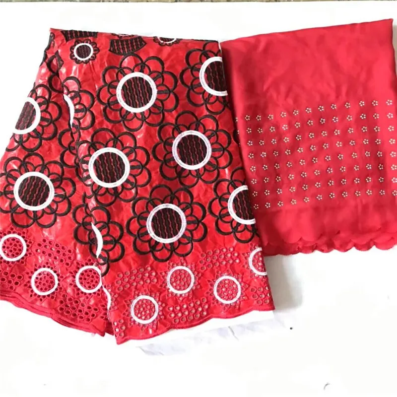 

African fabric Bazin riche fabric tissu cotton embroidered Bazin riche with tulle lace set African lace fabric KY102210