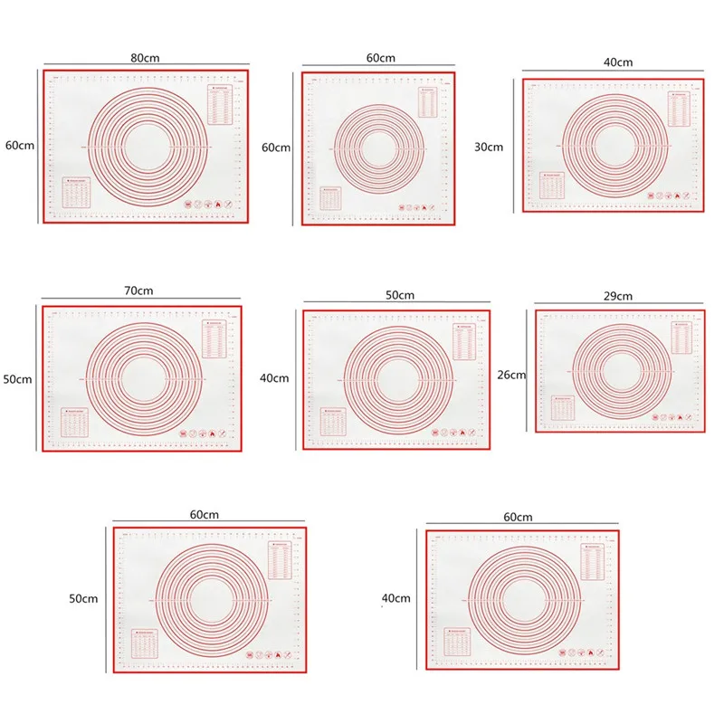 Антипригарная силиконовая выпечка пирожных макарон коврик лист со шкалой прокатки теста коврик для замеса теста антипригарный кондитерский лист печь