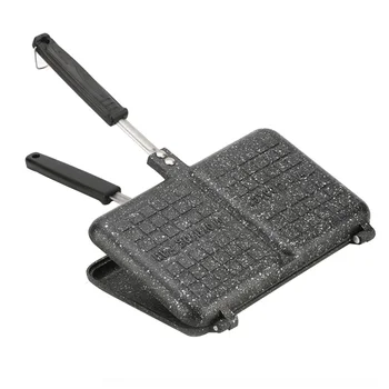 

Non Stick Baking Tray Barbecue Frying Bread Double Sided Sandwich Kitchen Easy Clean Anti Slip Home Multifunction Aluminum Alloy