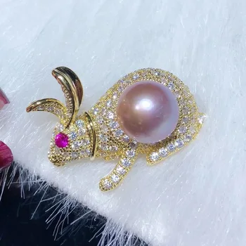 

Korean Seiko micro inlaid thick gold-plated pearl sweet Brooch female small mini temperament rabbit sweater pin brooch
