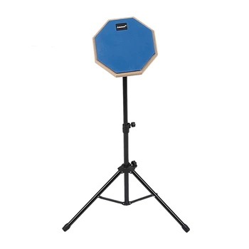 

8 Inch Blue Rubber Wooden Dumb Drum Practice Training Drum Pad with Stand for Percussion Instruments Parts