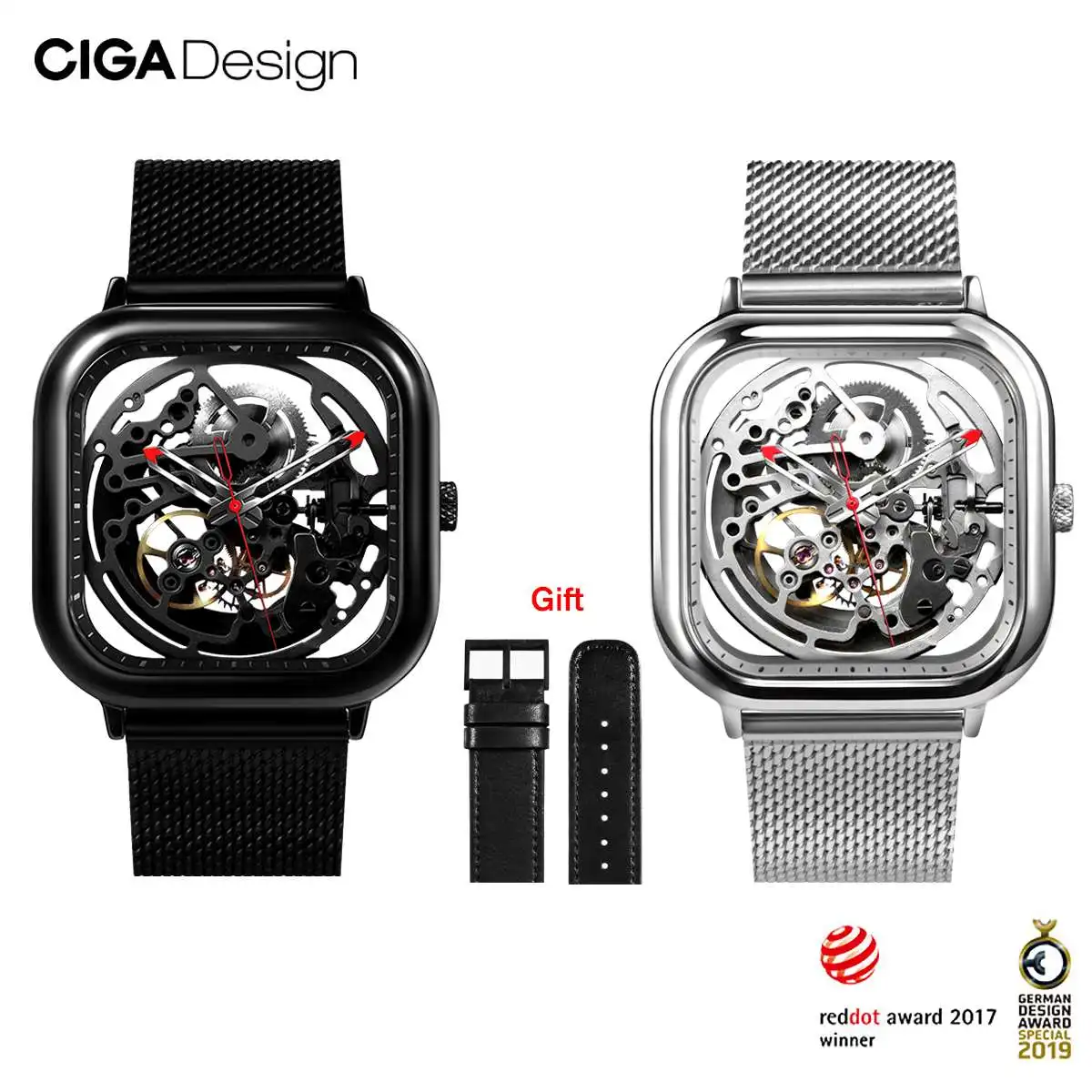 

CIGA Design CIGA Watch Automatic Hollowing Mechanical Watch Fashion Watch Male Square Mechanical Watch