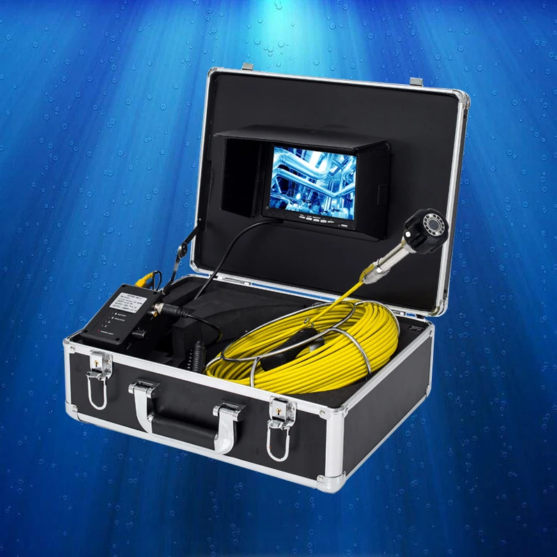 

Pipe Inspection Camera, Drain Sewer Camera IP68 Waterproof Industrial Pipeline Endoscope with 7 Inch TFT LCD Color Monitor