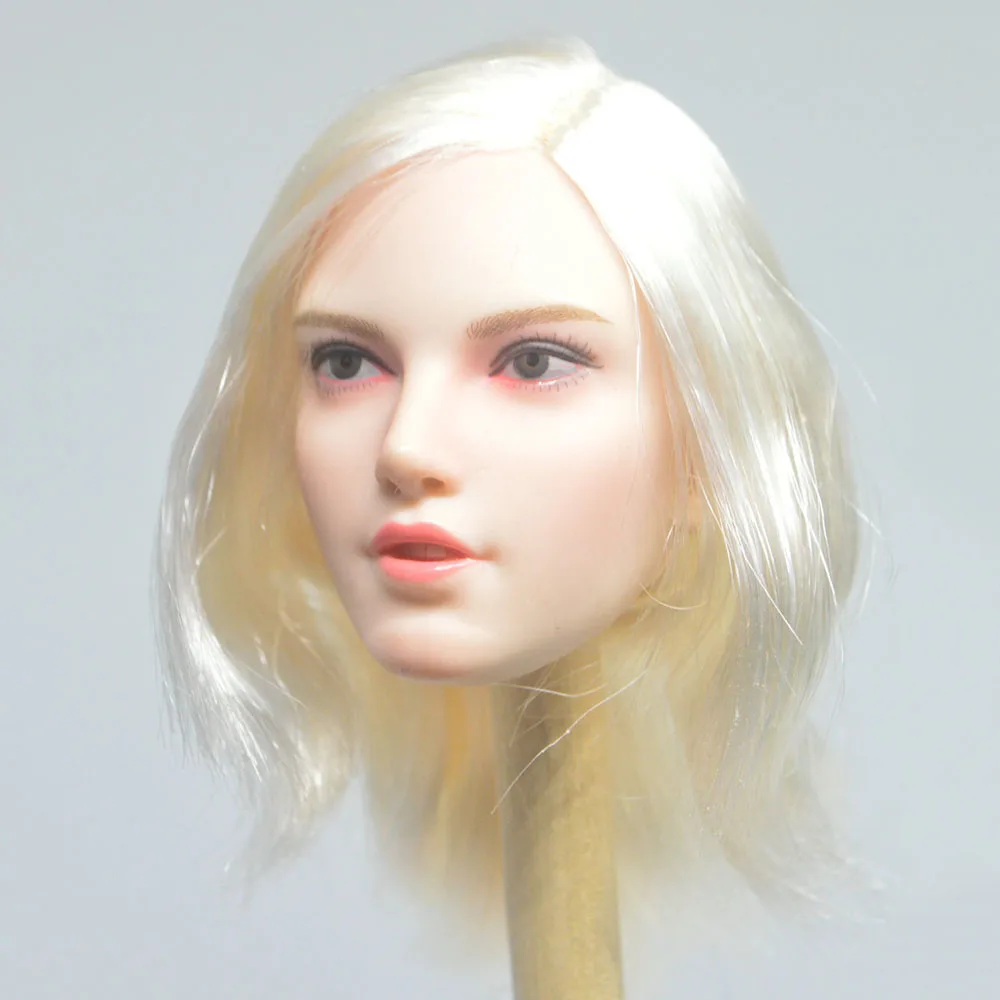 

Hand Makeup Customized 1/6 Scale Female Figure Silver Hair Beauty Obitsu Head Sculpt for 12'' Tbleague Action Figure DI