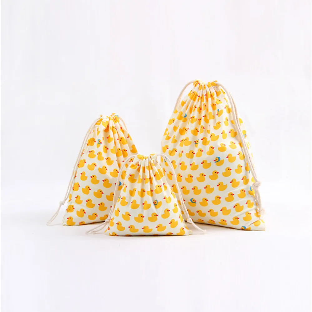 Drawstring Bag Women Men Casual Printed Cotton And Linen Drawstring Crossbody Shoulder Fashion Cute Character Fresh Bucket Bag