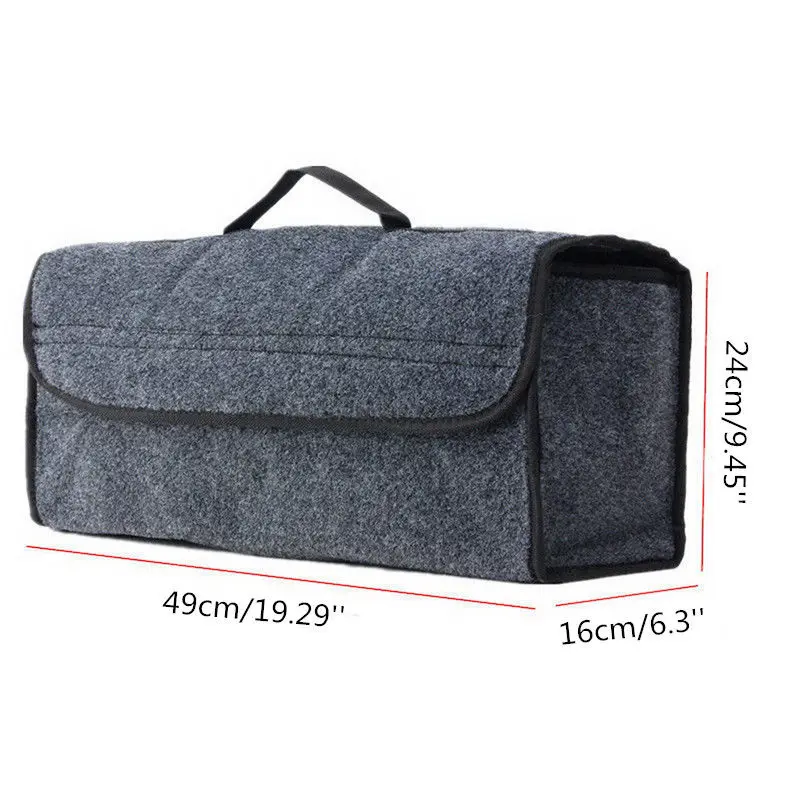 Абсолютно стиль большой Противоскользящий Автомобильный багажник органайзер для хранения серый чехол сумка для хранения инструментов - Цвет: Темно-серый