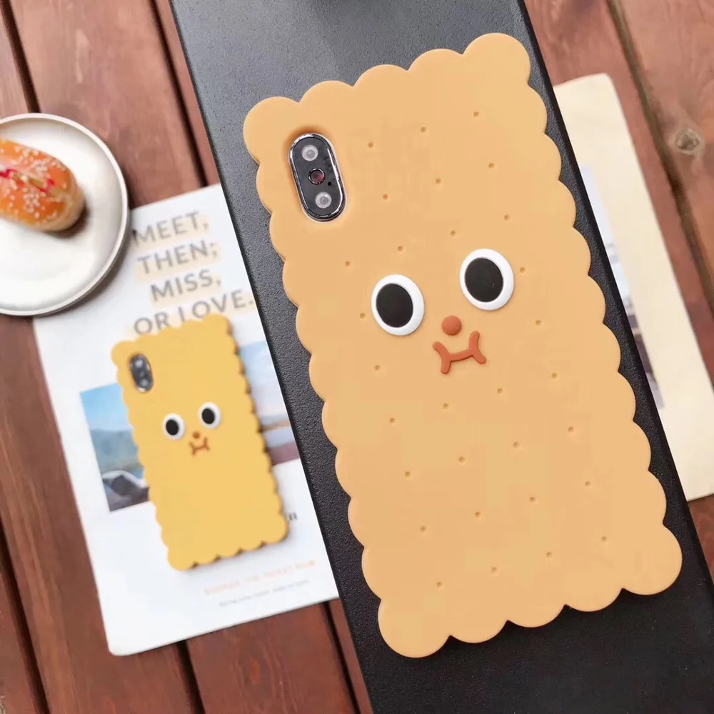 Чехол для iPhone 6 6S 7 8 Plus X XR Xs Max Smile Biscuits силиконовый милый мягкий чехол телефона