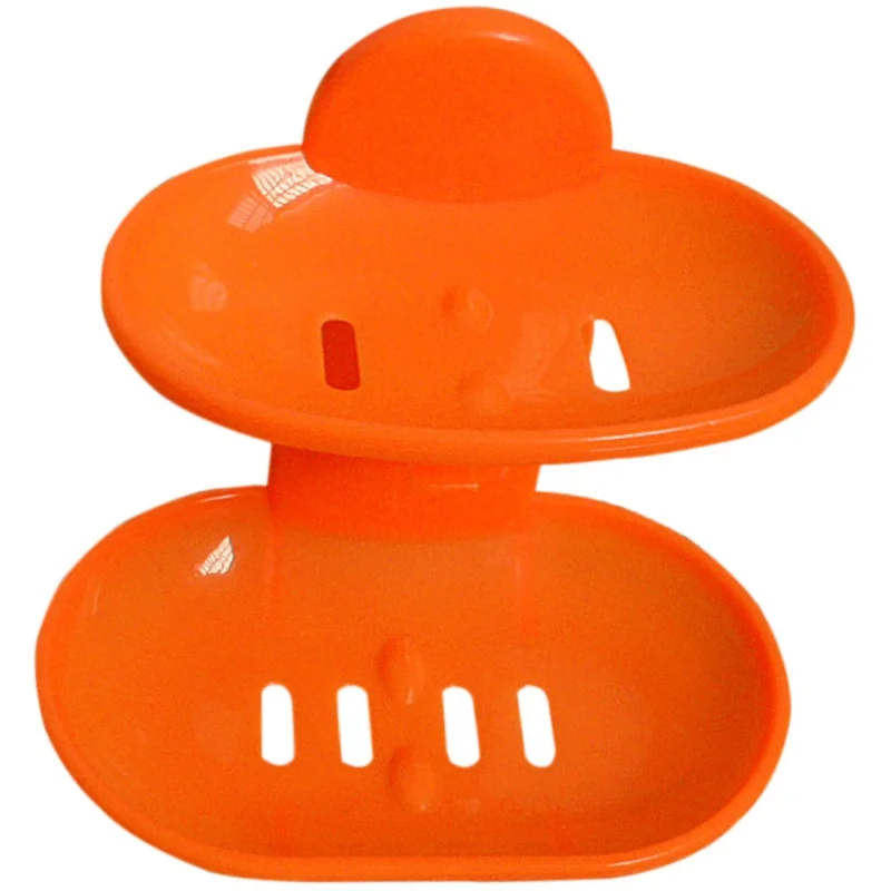 Bathroom Double-layer Soap Dish With Drain Hole Punch-free Soap Holder With Suction Cup Household Detachable Soap Dish