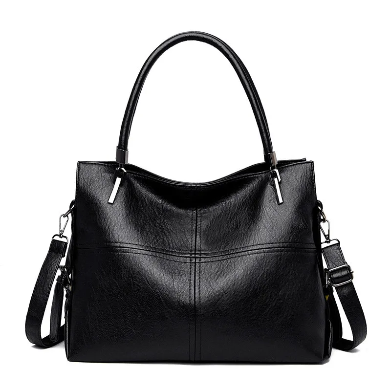 Женские сумки для женщин, сумка через плечо, высокое качество, кожаная женская сумка, bolsos mujer de marca famosa, sac a основной femme - Цвет: Black