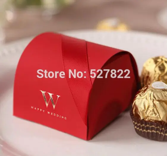 

Red HAPPY WEDDING Candy Boxes Treasure Box Wedding Favors Gift Box Party Shower Sweet Box Free Shipping
