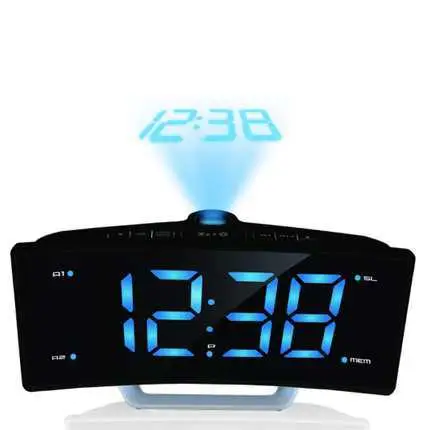 Fm радио светодиодный цифровой Часы Настольный проектор электронные часы Настольные Цифровые часы с проекцией времени будильник для украшения спальни - Цвет: C