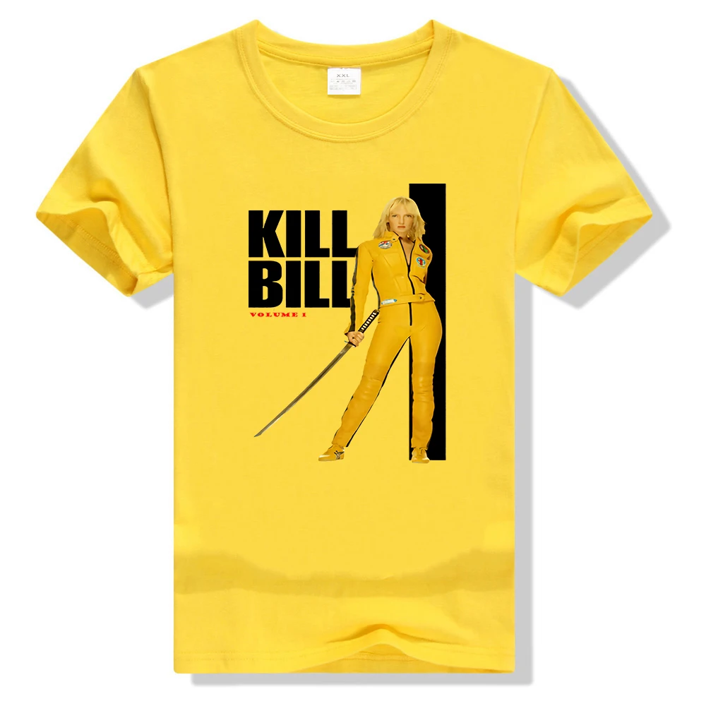 Цвет: желтый Kill Bill желтый костюм плакат лицензионный, для взрослых Футболка новые тренды футболка - Цвет: Цвет: желтый