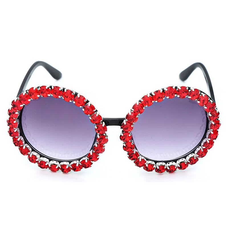 Негабаритные Круглые Солнцезащитные очки с бриллиантами Женские трендовые брендовые хрустальные Солнцезащитные очки женские мужские очки со стразами Oculos De Sol Feminino