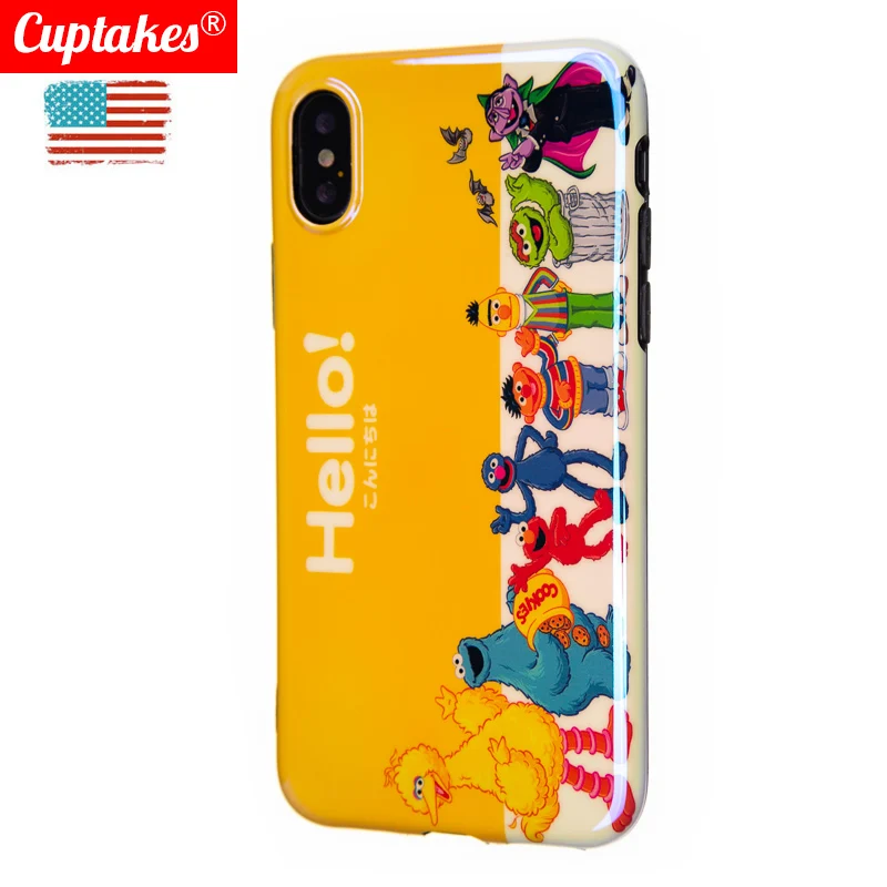 Luxury Glossy Soft Silicone Case for iPhone 7 8 X 6 6S 8Plus 10 XS Max XR Cover Cute Cartoon Animal Hello Friend Shell Love |