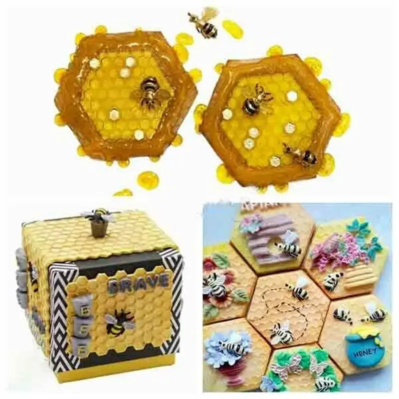 Cake Mould Bee Silicone Mat Comb Baking Mold Chocolate Border Topper Decorating mold | Дом и сад