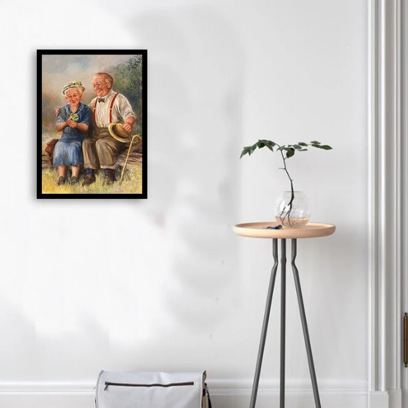 Алмазная картина сделай сам полностью квадратная дрель маслом для старика