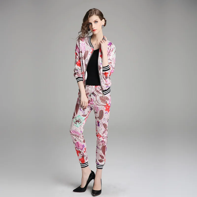 

Ozhouzhan Fat Mm Large Size Dress 2018 Autumn New Style Printed Mid-length Fashion Casual WOMEN'S Suit