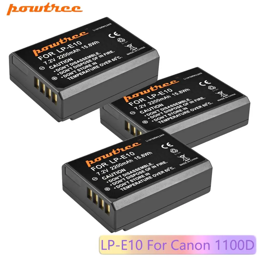 2000D 2x BATERIA para Canon EOS 1100 4000D LP-E10 LPE10 LP-E 10