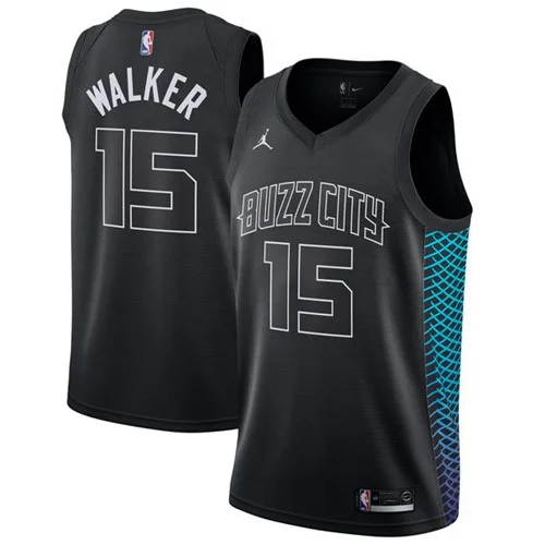 Синий Баскетбольные майки Charlotte Kemba Walker Синий фиолетовый черный белый мужские - Цвет: Синий
