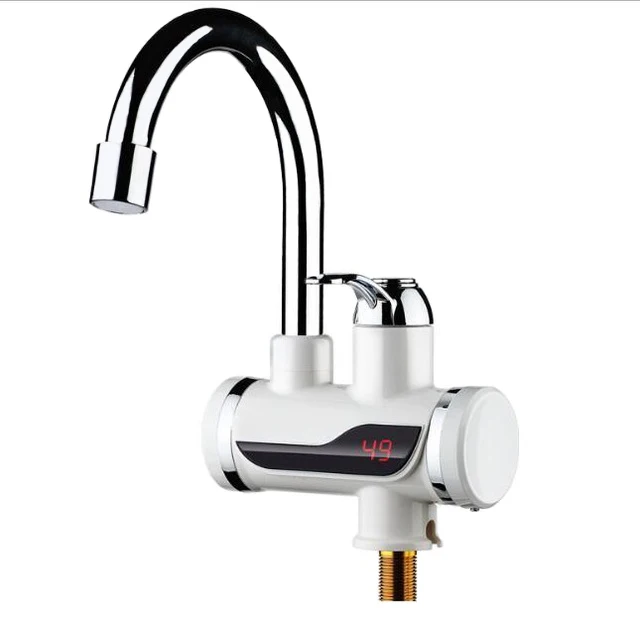 3000 Вт Температурный Дисплей мгновенный кран для горячей воды проточный Электрический кран для кухни мгновенный горячий кран водонагреватель - Цвет: Small no shower