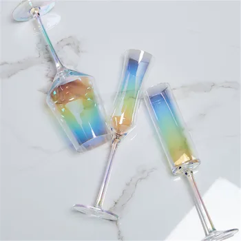 

Rainbow Goblet Colorful Crystal Champagne Glasses Colored Wine Glasses Ion Plated Glasses Party Gifts Glass A Variety of Styles