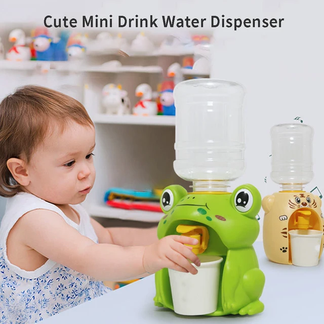 Mini Pet Cartoon Water Dispenser Drinking Cool Simulation Appliance Pretend Play Children Kitchen Toy Gift Fountain Toy for Kids 6