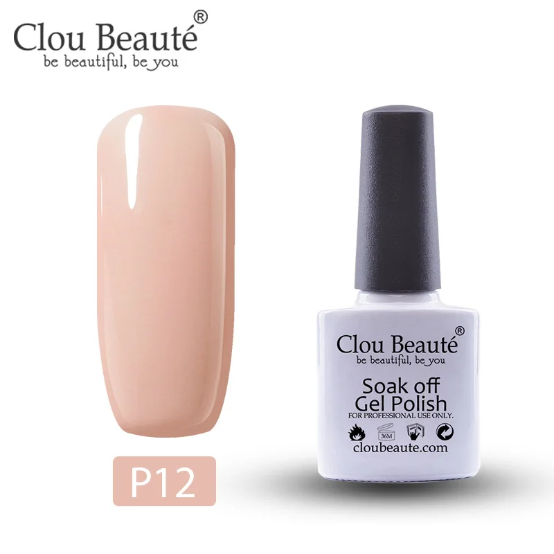 Clou Beaute 10 мл УФ гель маникюр, Полировка Ногтей Полупостоянный Замачивание от дизайна лак для ногтей, маникюр украшение верхней части пальто цветной гель - Цвет: P12