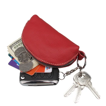 

Zoukane Vintage Small Hobos Solid Cow Genuine Leather Coin Purse Handbag Keychain Car Key Wallets with Zipper ZSCP04